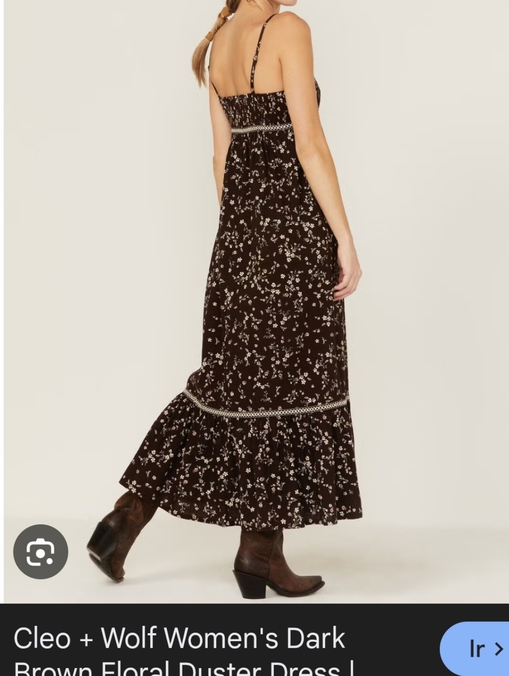cleo Dark Brown Floral Maxi Dress